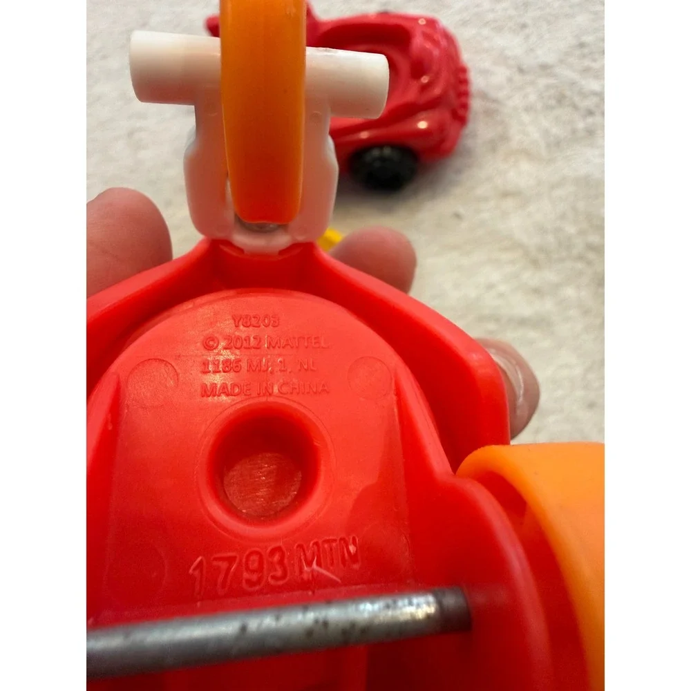 Fisher Price Little People Vehicle Lot Red Truck Yellow Car Tricycle Mattel